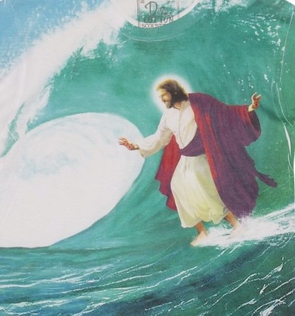 Jesus deals surfing shirt